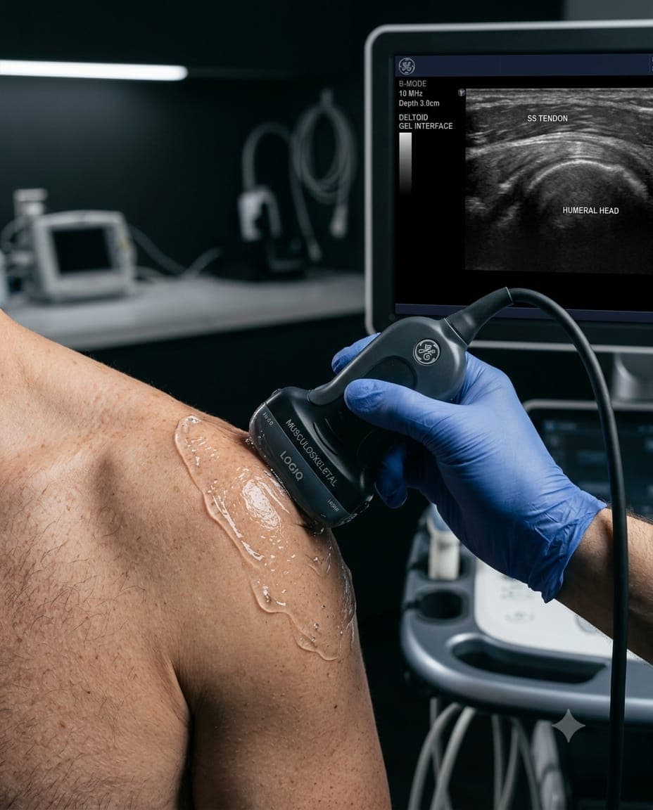 Imagen ecográfica musculoesquelética de un hombro